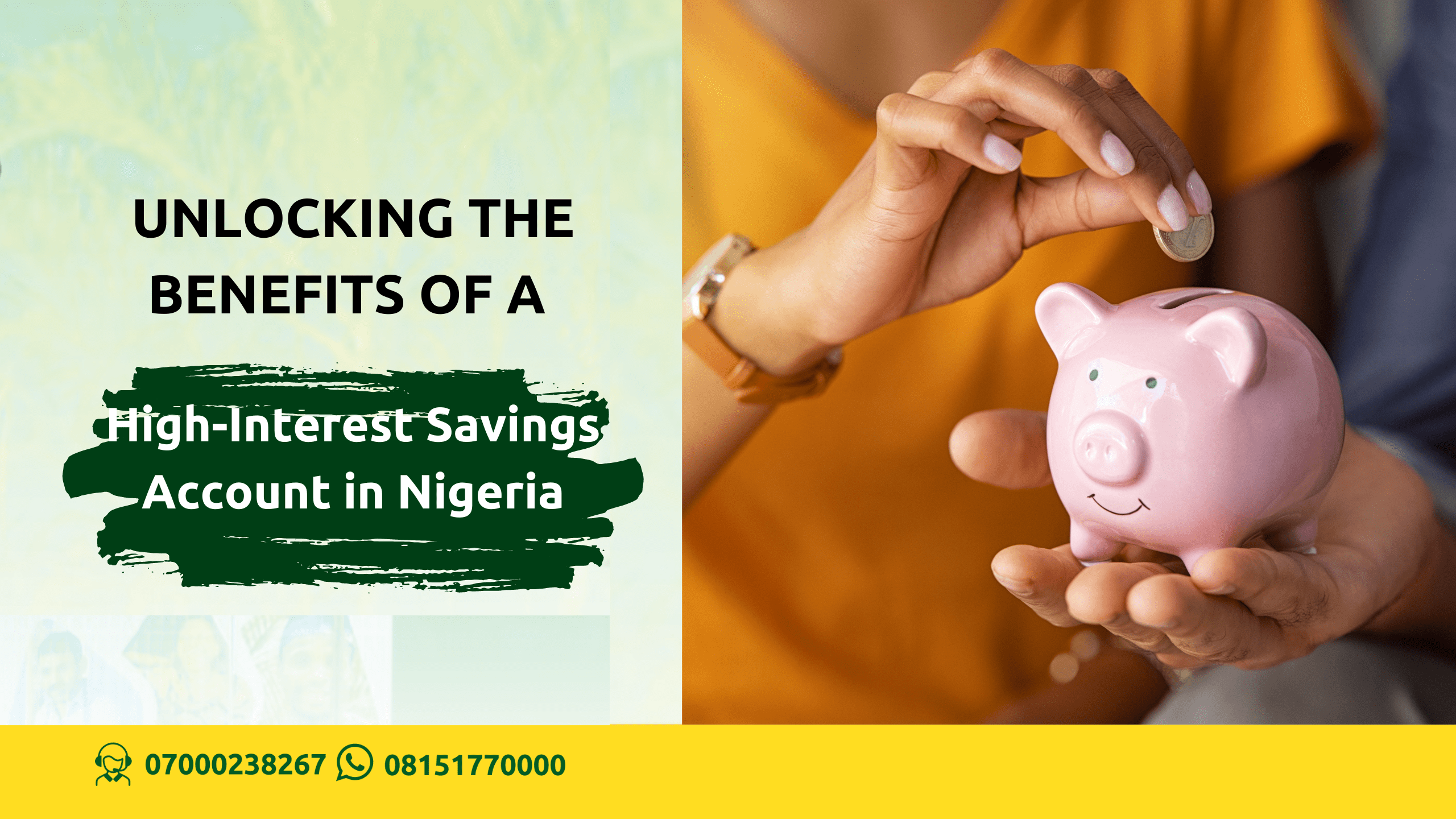 Benefit of high interest savings account